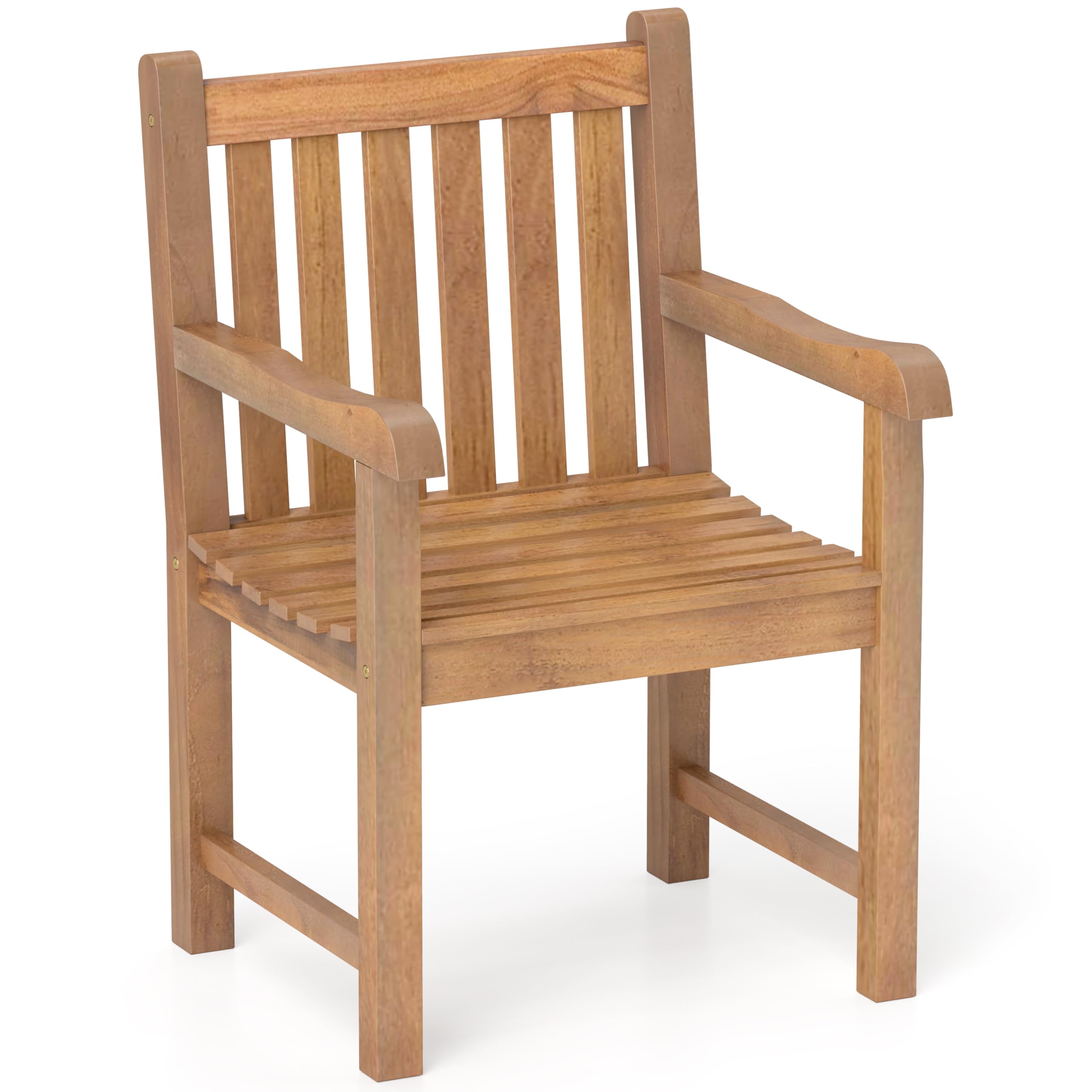 Tangkula Teak Wood Patio Dining Chair(1/2/4)